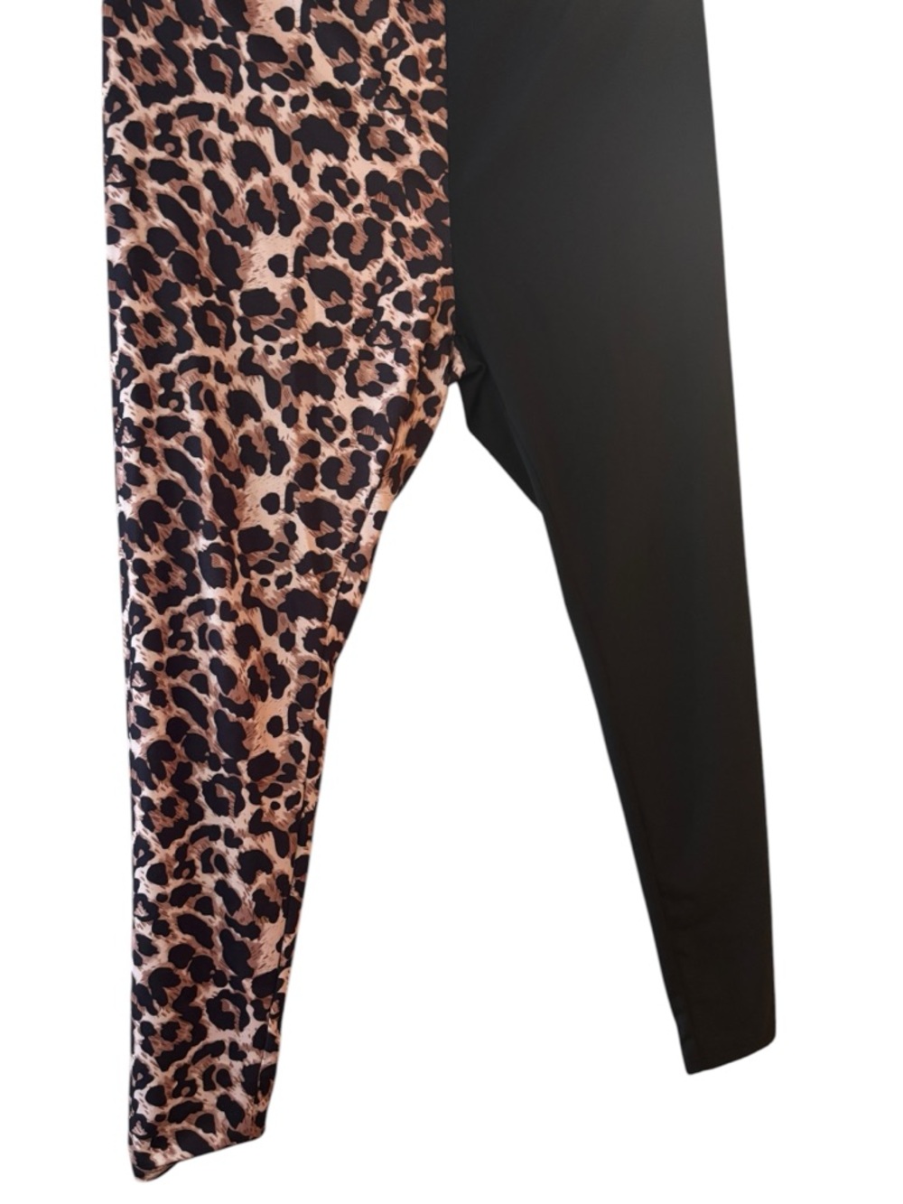 SHEIN Black and Leopard Print Leggings